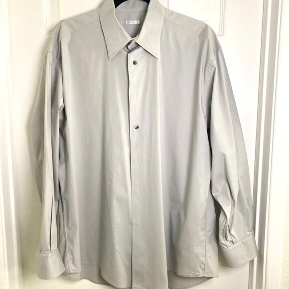 Halogen Mens' Solid Gray Dress Shirt Size 16.5-R Workwear Business - Picture 4 of 9